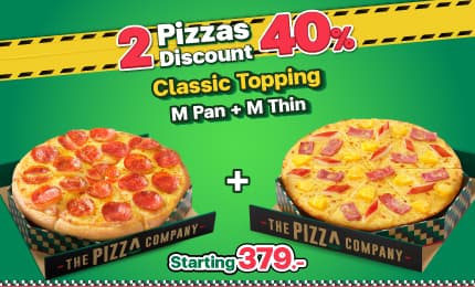 Pan crust + Crispy Thin crust (Classic Topping)